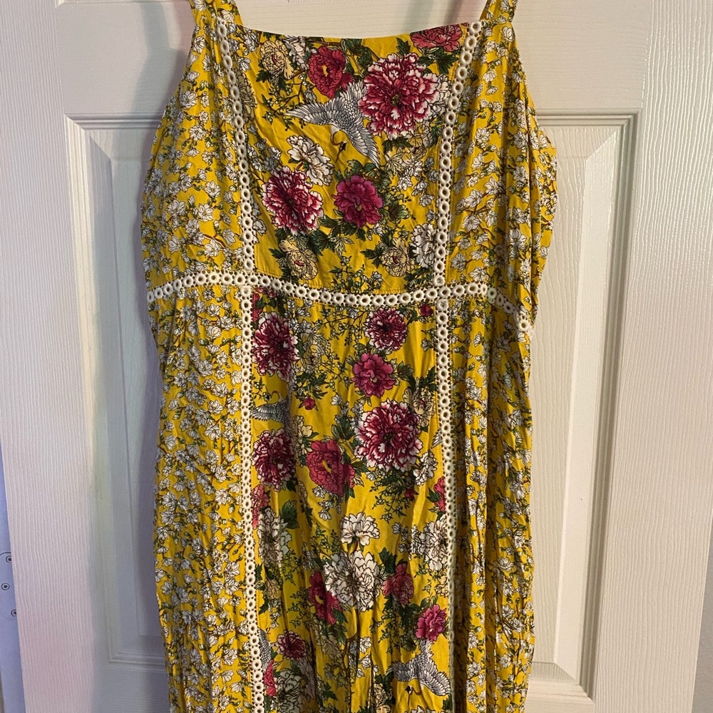 Anthropologie Farm rio floral yellow maxi sundress
NWOT size L